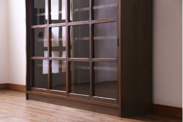 ラフジュ工房オリジナル　古い建具を活かしたガラス戸棚(食器棚、収納棚、陳列棚、キッチンボード)(3)