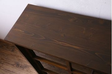 ラフジュ工房オリジナル　古い建具を活かしたガラス戸棚(食器棚、収納棚、陳列棚、キッチンボード)(3)