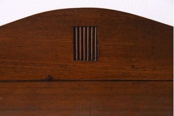 アンティーク家具　昭和初期　当時物色ガラス　大正ロマンの雰囲気を留める色ガラス入り本箱(収納棚、戸棚、キャビネット)