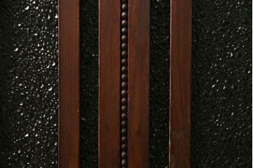 アンティーク家具　昭和初期　当時物色ガラス　大正ロマンの雰囲気を留める色ガラス入り本箱(収納棚、戸棚、キャビネット)