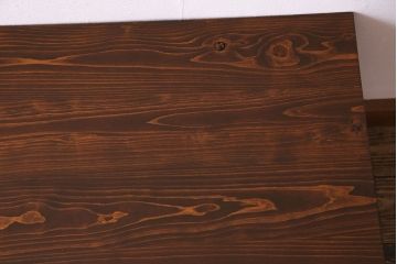 昭和初期　天板ヒノキ材製　木の温かみが漂うリメイクセンターテーブル(ローテーブル、リビングテーブル)(1)