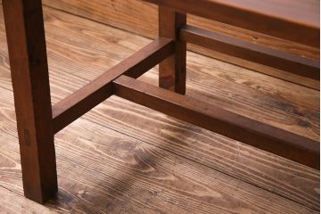 昭和初期　天板ヒノキ材製　木の温かみが漂うリメイクセンターテーブル(ローテーブル、リビングテーブル)(1)