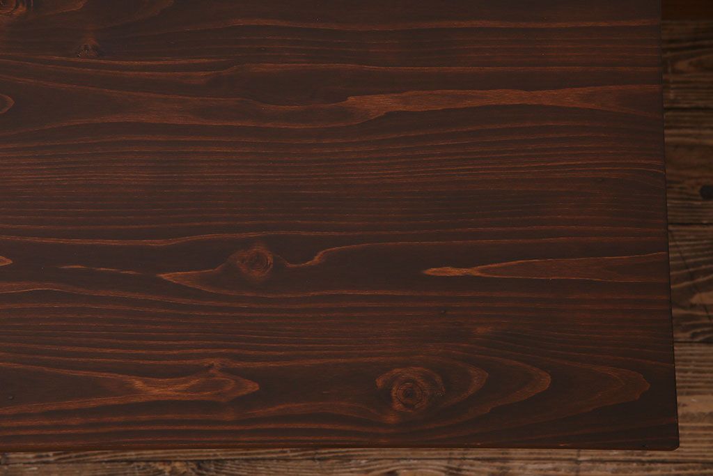 昭和初期　天板ヒノキ材製　木の温かみが漂うリメイクセンターテーブル(ローテーブル、リビングテーブル)(2)