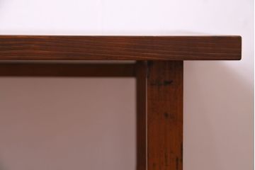 昭和初期　天板ヒノキ材製　木の温かみが漂うリメイクセンターテーブル(ローテーブル、リビングテーブル)(2)