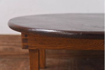 レトロ家具　昭和レトロ　シンプルなデザインの折り畳み式ローテーブル(ちゃぶ台、座卓)(1)