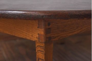 レトロ家具　昭和レトロ　シンプルなデザインの折り畳み式ローテーブル(ちゃぶ台、座卓)(1)