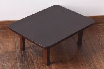 レトロ家具　昭和レトロ　栓材　和を感じる佇まいが魅力の角ちゃぶ台(ローテーブル、座卓)(1)
