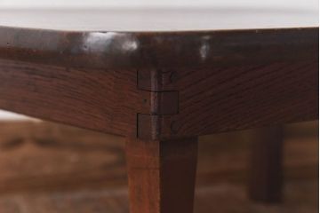 レトロ家具　昭和レトロ　栓材　和を感じる佇まいが魅力の角ちゃぶ台(ローテーブル、座卓)(1)