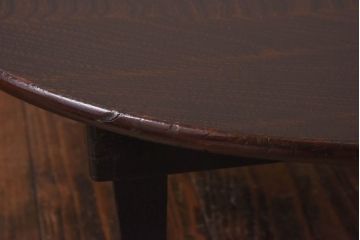 レトロ家具　昭和レトロ　シンプルなデザインの折り畳み式ローテーブル(ちゃぶ台、座卓)(2)