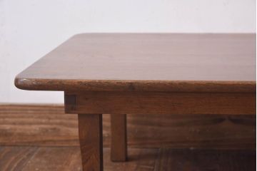 レトロ家具　昭和レトロ　栓材　和を感じる佇まいが魅力の角ちゃぶ台(ローテーブル、座卓)(2)