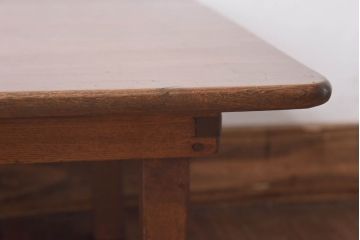 レトロ家具　昭和レトロ　栓材　和を感じる佇まいが魅力の角ちゃぶ台(ローテーブル、座卓)(2)