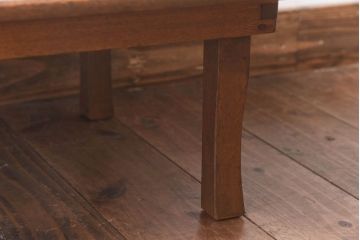 レトロ家具　昭和レトロ　栓材　和を感じる佇まいが魅力の角ちゃぶ台(ローテーブル、座卓)(2)
