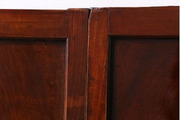 明治期　ケヤキ材一枚板　綺麗な漆塗りのアンティーク板戸4枚セット(窓)