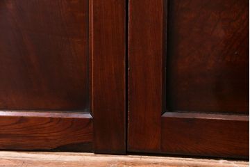 明治期　ケヤキ材一枚板　綺麗な漆塗りのアンティーク板戸4枚セット(窓)