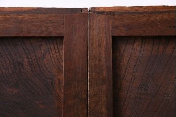 明治期　ケヤキ材一枚板　綺麗な漆塗りのアンティーク板戸4枚セット(窓)
