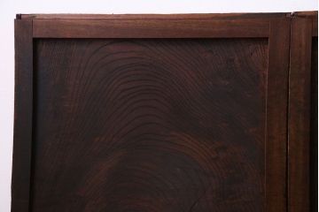 明治期　ケヤキ材一枚板　綺麗な漆塗りのアンティーク板戸4枚セット(窓)