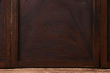 明治期　ケヤキ材一枚板　綺麗な漆塗りのアンティーク板戸4枚セット(窓)