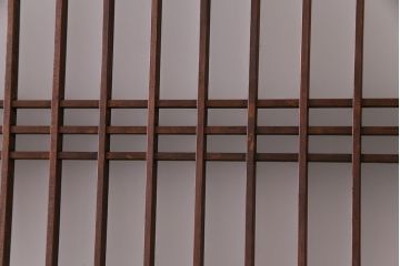 ヒノキ材　銀モールガラス　和の雰囲気漂うガラス戸4枚セット(引き戸)