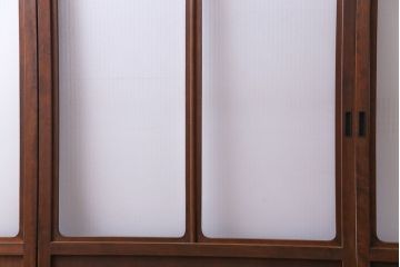 ヒノキ材　銀モールガラス　和の雰囲気漂うガラス戸4枚セット(引き戸)