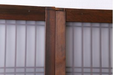 ヒノキ材　銀モールガラス　和の雰囲気漂うガラス戸4枚セット(引き戸)