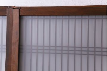 ヒノキ材　銀モールガラス　和の雰囲気漂うガラス戸4枚セット(引き戸)