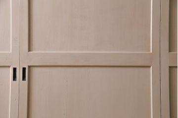 ペイント家具　レトロなペイントカラーが魅力の板戸(引き戸、建具)4枚セット
