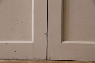 ペイント家具　レトロなペイントカラーが魅力の板戸(引き戸、建具)4枚セット