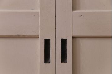 ペイント家具　レトロなペイントカラーが魅力の板戸(引き戸、建具)4枚セット