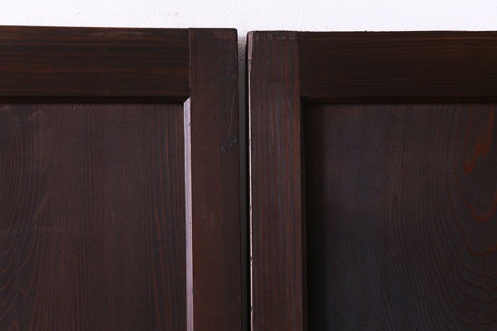 和製アンティーク　落ち着いた雰囲気を醸し出す帯戸(板戸、引き戸、建具)2枚セット