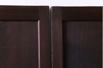 和製アンティーク　落ち着いた雰囲気を醸し出す帯戸(板戸、引き戸、建具)2枚セット