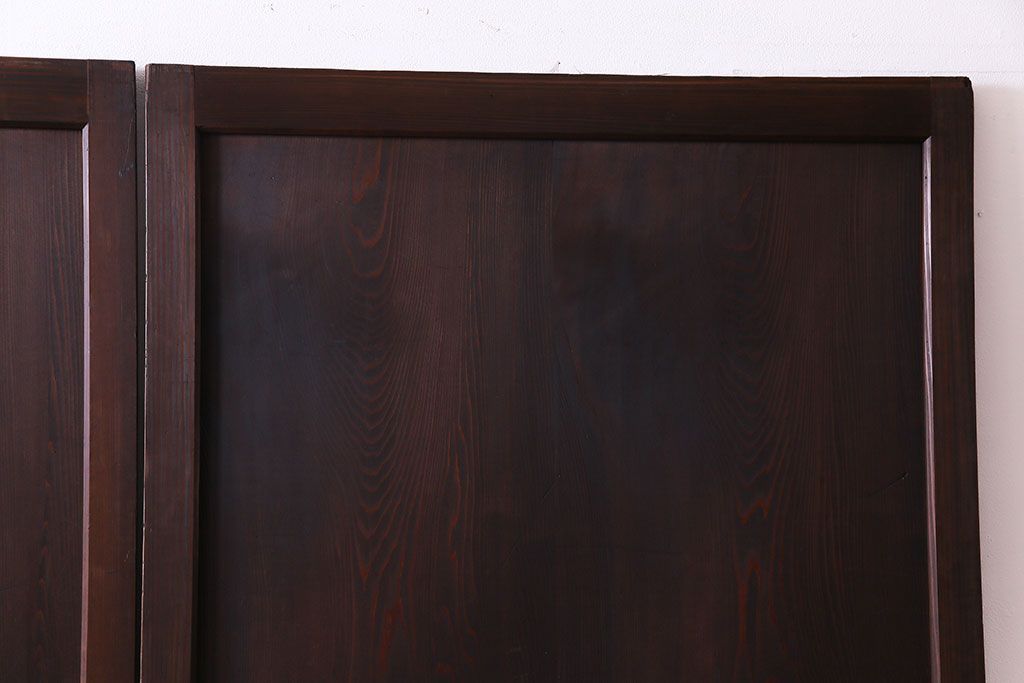 和製アンティーク　落ち着いた雰囲気を醸し出す帯戸(板戸、引き戸、建具)2枚セット