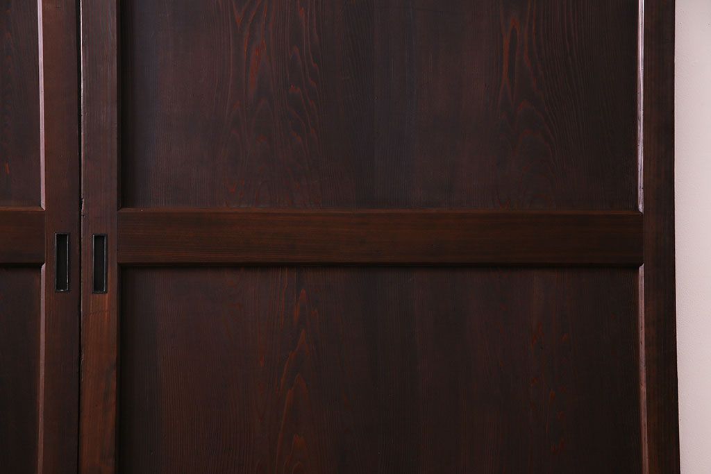 和製アンティーク　落ち着いた雰囲気を醸し出す帯戸(板戸、引き戸、建具)2枚セット