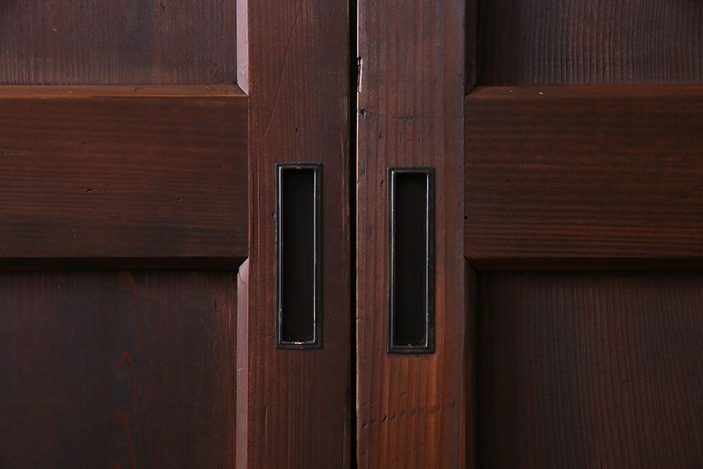 和製アンティーク　落ち着いた雰囲気を醸し出す帯戸(板戸、引き戸、建具)2枚セット