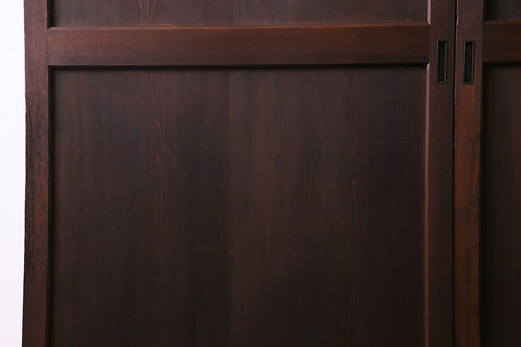 和製アンティーク　落ち着いた雰囲気を醸し出す帯戸(板戸、引き戸、建具)2枚セット