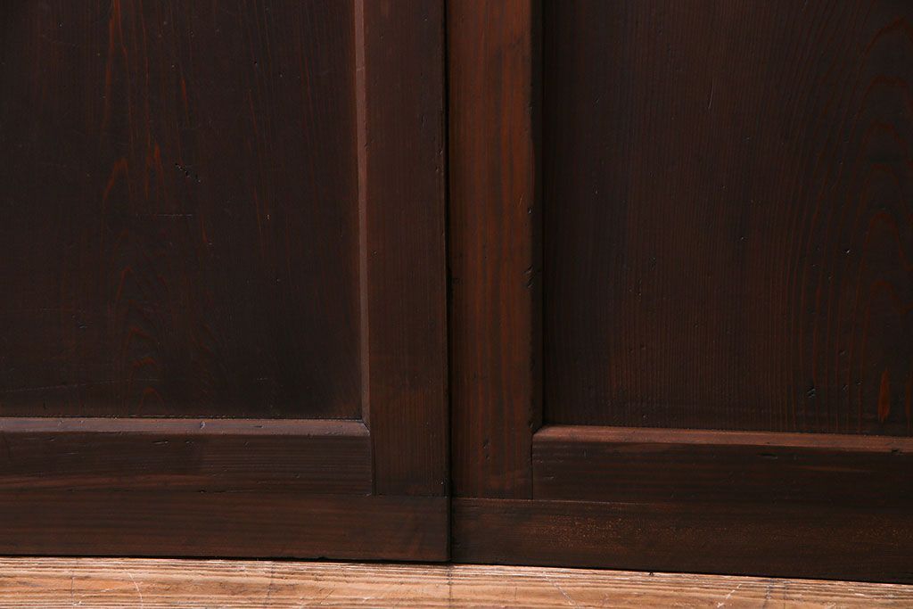 和製アンティーク　落ち着いた雰囲気を醸し出す帯戸(板戸、引き戸、建具)2枚セット