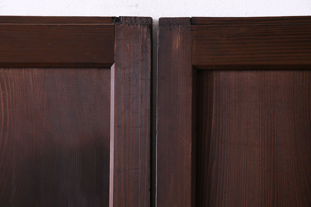 和製アンティーク　落ち着いた雰囲気を醸し出す帯戸(板戸、引き戸、建具)2枚セット