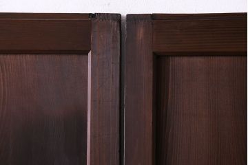 和製アンティーク　落ち着いた雰囲気を醸し出す帯戸(板戸、引き戸、建具)2枚セット