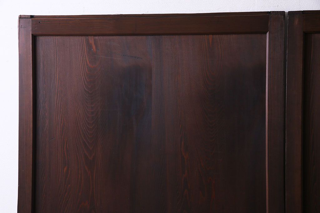 和製アンティーク　落ち着いた雰囲気を醸し出す帯戸(板戸、引き戸、建具)2枚セット