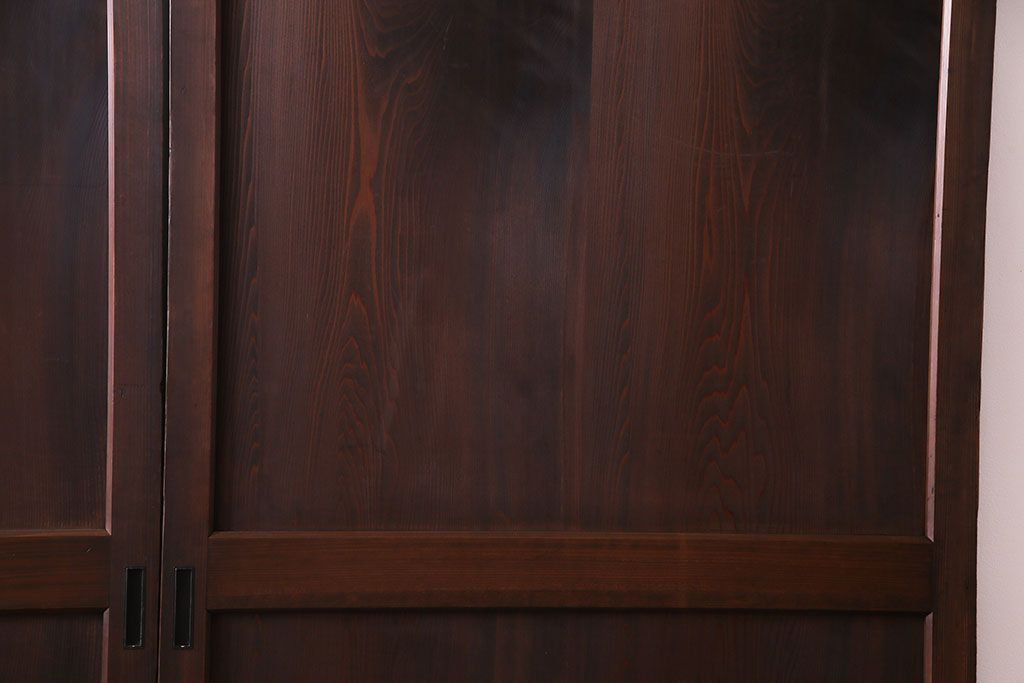 和製アンティーク　落ち着いた雰囲気を醸し出す帯戸(板戸、引き戸、建具)2枚セット