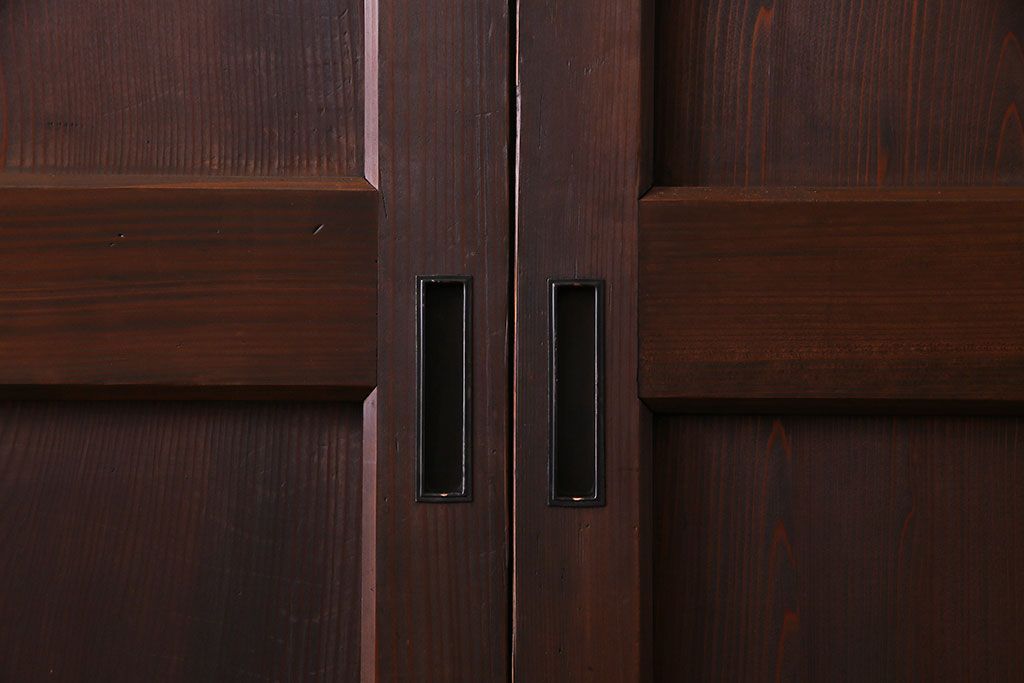 和製アンティーク　落ち着いた雰囲気を醸し出す帯戸(板戸、引き戸、建具)2枚セット