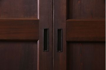 和製アンティーク　落ち着いた雰囲気を醸し出す帯戸(板戸、引き戸、建具)2枚セット