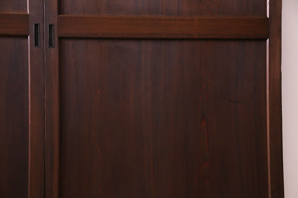 和製アンティーク　落ち着いた雰囲気を醸し出す帯戸(板戸、引き戸、建具)2枚セット