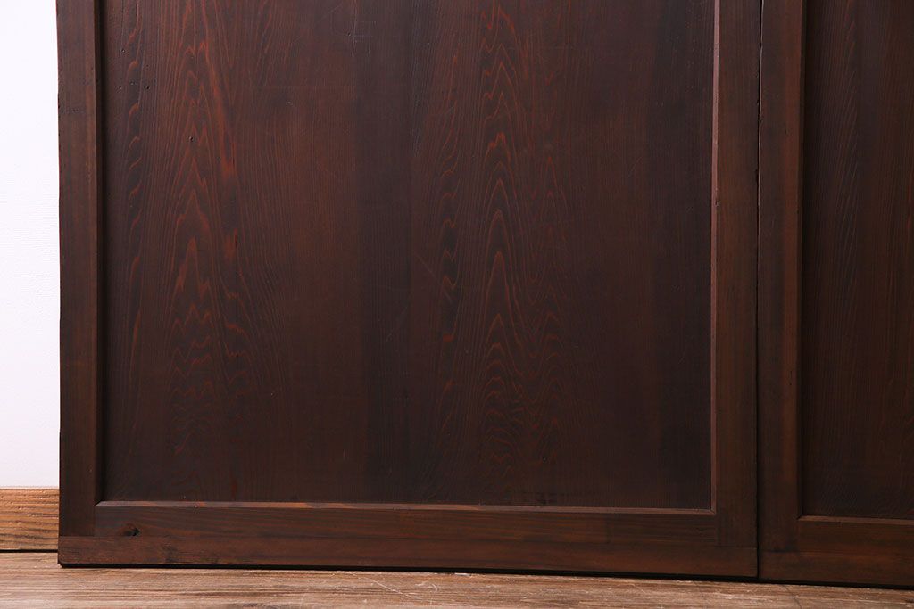 和製アンティーク　落ち着いた雰囲気を醸し出す帯戸(板戸、引き戸、建具)2枚セット