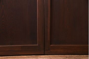 和製アンティーク　落ち着いた雰囲気を醸し出す帯戸(板戸、引き戸、建具)2枚セット