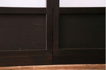 【I様ご成約分】3種のガラス入り　花模様のカットガラスがレトロな引き戸(ガラス戸、建具)4枚セット