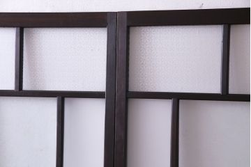 【I様ご成約分】3種のガラス入り　花模様のカットガラスがレトロな引き戸(ガラス戸、建具)4枚セット