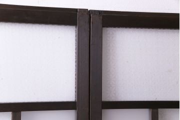 【I様ご成約分】3種のガラス入り　花模様のカットガラスがレトロな引き戸(ガラス戸、建具)4枚セット