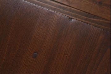 レトロ家具　昭和レトロ　栓材　レトロな模様の象嵌(ぞうがん)入り文机(座卓、ローテーブル、センターテーブル)