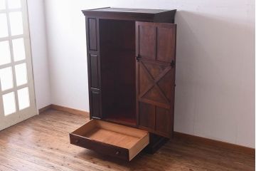 松本民芸家具　#501型洋服タンス(ワードローブ、衣装箪笥、収納棚)(定価約40万円)(1)