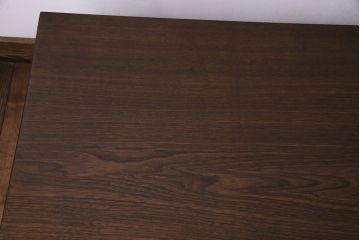 アンティーク家具　大正ロマン　ナラ材　透かし彫りの装飾が可愛らしい文机(ローテーブル)